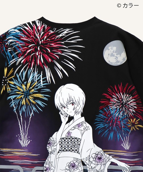PANDIESTA（パンディエスタ）の「EVANGELION×錦 / ヱヴァンゲリヲン×ニシキ　レイ花火Tシャツ(M2)（Tシャツ/カットソー・メンズ・ブラック/ホワイト・M/XL/XXL/L）」の9枚目の写真