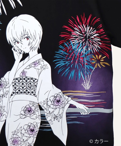 PANDIESTA（パンディエスタ）の「EVANGELION×錦 / ヱヴァンゲリヲン×ニシキ　レイ花火Tシャツ(M2)（Tシャツ/カットソー・メンズ・ブラック/ホワイト・M/XL/XXL/L）」の10枚目の写真
