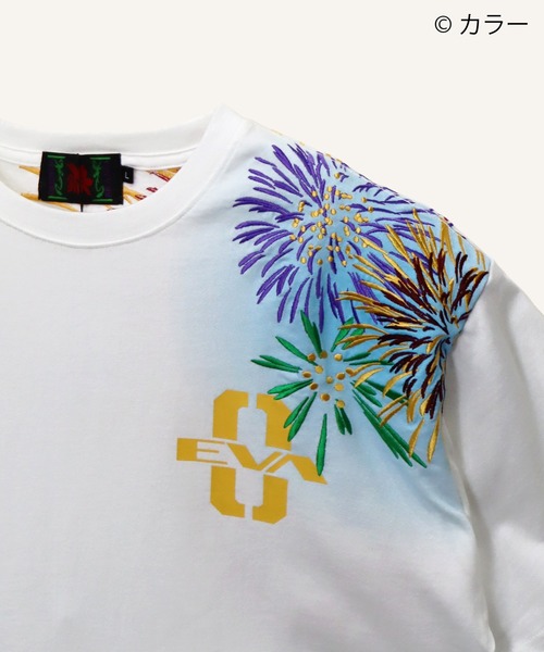 PANDIESTA（パンディエスタ）の「EVANGELION×錦 / ヱヴァンゲリヲン×ニシキ　レイ花火Tシャツ(M2)（Tシャツ/カットソー・メンズ・ブラック/ホワイト・M/XL/XXL/L）」の13枚目の写真