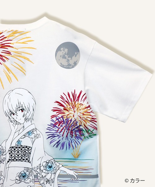 PANDIESTA（パンディエスタ）の「EVANGELION×錦 / ヱヴァンゲリヲン×ニシキ　レイ花火Tシャツ(M2)（Tシャツ/カットソー・メンズ・ブラック/ホワイト・M/XL/XXL/L）」の17枚目の写真
