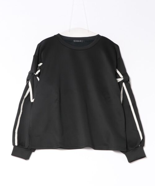 INTERPLANET(インタープラネット)の「袖リボンモチーフデザインプルオーバー(Tシャツ/カットソー・レディース・ブラウン/アイボリー/ブラック・FREE)」の12枚目の写真