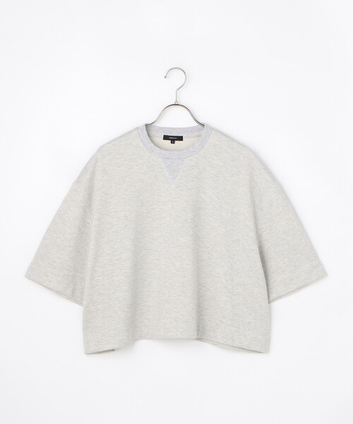 COMME CA ISM(コムサイズム)の「ラメ裏毛 ハーフスリーブスウェット/セットアップ対応(Tシャツ/カットソー・レディース・ライトグレー/チャコール・FREE)」の19枚目の写真