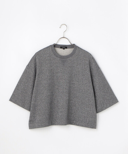 COMME CA ISM(コムサイズム)の「ラメ裏毛 ハーフスリーブスウェット/セットアップ対応(Tシャツ/カットソー・レディース・ライトグレー/チャコール・FREE)」の20枚目の写真