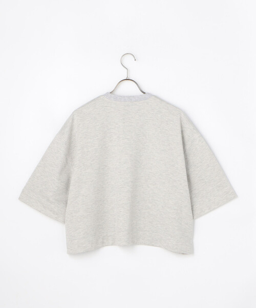COMME CA ISM(コムサイズム)の「ラメ裏毛 ハーフスリーブスウェット/セットアップ対応(Tシャツ/カットソー・レディース・ライトグレー/チャコール・FREE)」の21枚目の写真