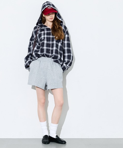 coca(coca)(コカ)の「フード付きチェックシャツ(シャツ/ブラウス・レディース・ネイビー/アイボリー・L/M)」の10枚目の写真