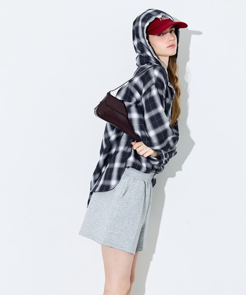 coca(coca)(コカ)の「フード付きチェックシャツ(シャツ/ブラウス・レディース・ネイビー/アイボリー・L/M)」の11枚目の写真