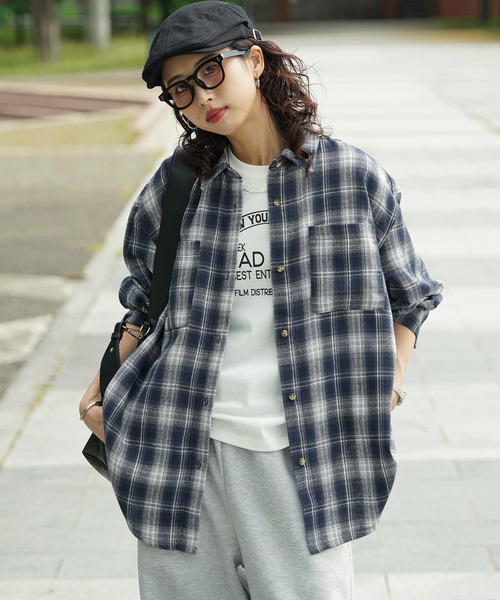 Chillfar(チルファー)の「【2026 AW pre 】ヴィンテージライク長袖チェックシャツ(シャツ/ブラウス・レディース・イエロー/ブラック/ブラウン/ネイビー系・FREE)」の18枚目の写真