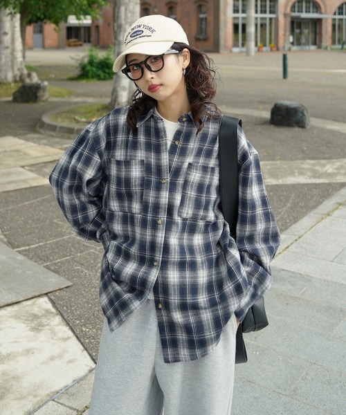 Chillfar(チルファー)の「【2026 AW pre 】ヴィンテージライク長袖チェックシャツ(シャツ/ブラウス・レディース・イエロー/ブラック/ブラウン/ネイビー系・FREE)」の15枚目の写真