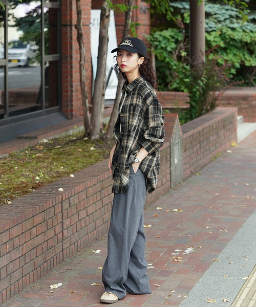 Chillfar(チルファー)の「【2026 AW pre 】ヴィンテージライク長袖チェックシャツ(シャツ/ブラウス・レディース・イエロー/ブラック/ブラウン/ネイビー系・FREE)」の11枚目の写真