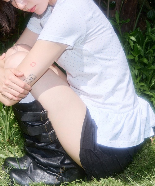 FANCY CLUB(ファンシークラブ)の「FANCY CLUB/ファンシークラブ Frill Layered Dot Tee レイヤード Tシャツ 夏物 夏服(Tシャツ/カットソー・レディース・ホワイト・ONE SIZE)」の6枚目の写真