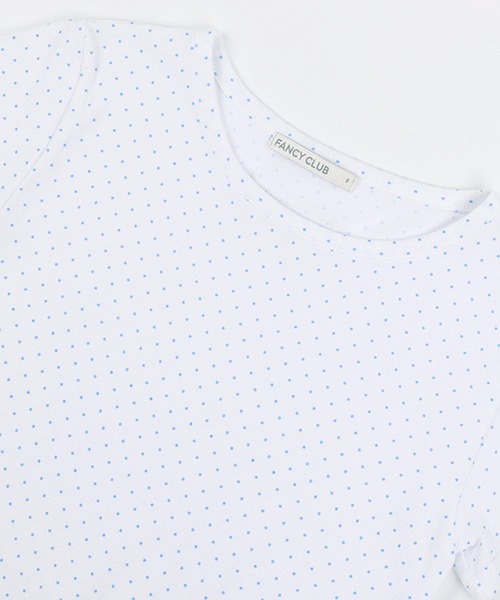 FANCY CLUB(ファンシークラブ)の「FANCY CLUB/ファンシークラブ Frill Layered Dot Tee レイヤード Tシャツ 夏物 夏服(Tシャツ/カットソー・レディース・ホワイト・ONE SIZE)」の8枚目の写真