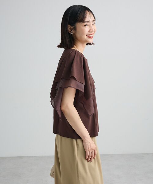 Green Parks(グリーンパークス)の「イレギュラースリーブカットプルオーバー(Tシャツ/カットソー・レディース・ベージュ/ブラック/ブラウン/ホワイト・FREE)」の20枚目の写真