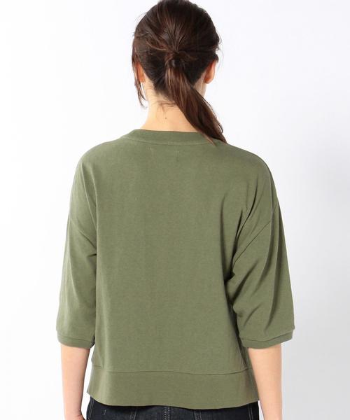 coen(コーエン)の「【Market】フリンジ7分袖プルオーバー(Tシャツ/カットソー・レディース・オフホワイト/オリーブ・MEDIUM/LARGE)」の3枚目の写真