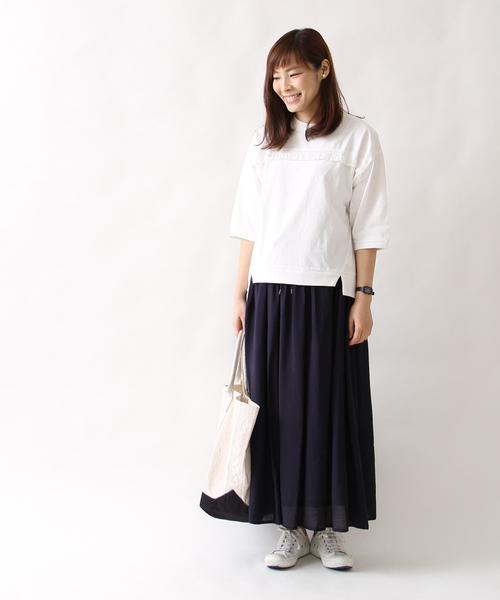 coen(コーエン)の「【Market】フリンジ7分袖プルオーバー(Tシャツ/カットソー・レディース・オフホワイト/オリーブ・MEDIUM/LARGE)」の14枚目の写真