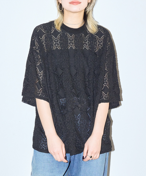 CITYSHOP（シティーショップ）の「《追加5》LACE Tシャツ（Tシャツ/カットソー・レディース・ブラック/ホワイト・FREE）」の16枚目の写真