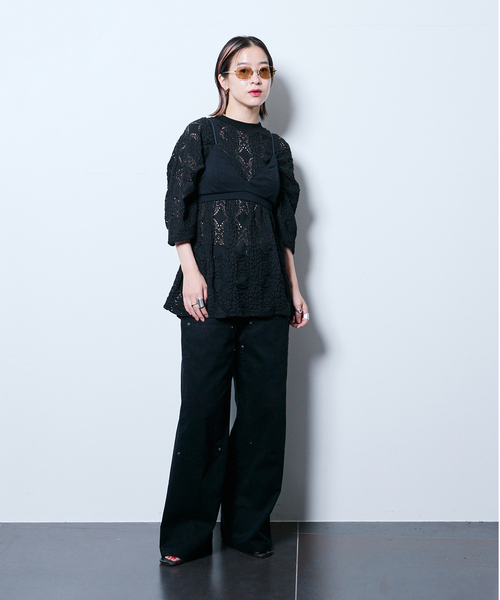CITYSHOP（シティーショップ）の「《追加5》LACE Tシャツ（Tシャツ/カットソー・レディース・ブラック/ホワイト・FREE）」の18枚目の写真