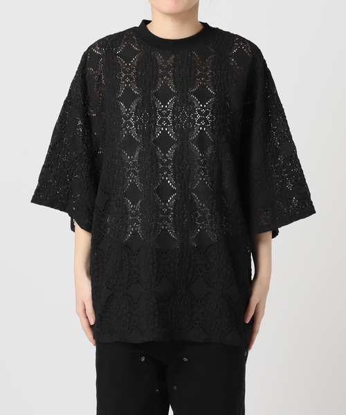 CITYSHOP（シティーショップ）の「《追加5》LACE Tシャツ（Tシャツ/カットソー・レディース・ブラック/ホワイト・FREE）」の3枚目の写真
