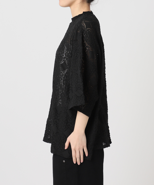 CITYSHOP（シティーショップ）の「《追加5》LACE Tシャツ（Tシャツ/カットソー・レディース・ブラック/ホワイト・FREE）」の4枚目の写真