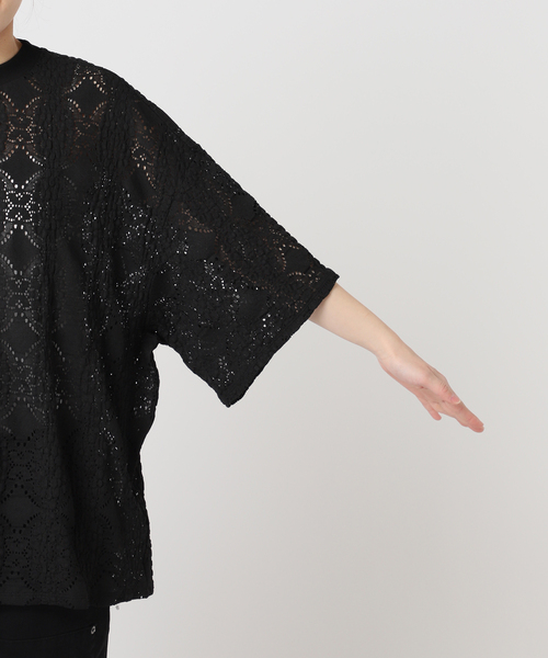 CITYSHOP（シティーショップ）の「《追加5》LACE Tシャツ（Tシャツ/カットソー・レディース・ブラック/ホワイト・FREE）」の7枚目の写真