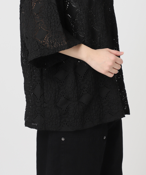 CITYSHOP（シティーショップ）の「《追加5》LACE Tシャツ（Tシャツ/カットソー・レディース・ブラック/ホワイト・FREE）」の8枚目の写真