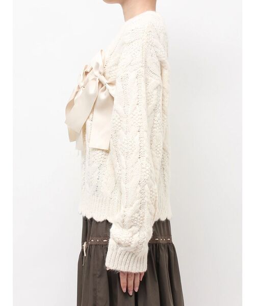 merry jenny(メリージェニー)の「ribbon ribbon knit(ニット/セーター・レディース・カーキ/アイボリー/グレー・FREE)」の18枚目の写真