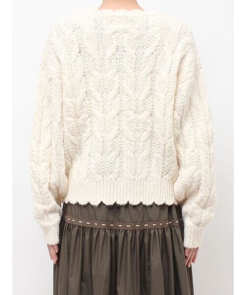 merry jenny(メリージェニー)の「ribbon ribbon knit(ニット/セーター・レディース・カーキ/アイボリー/グレー・FREE)」の19枚目の写真