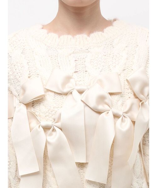 merry jenny(メリージェニー)の「ribbon ribbon knit(ニット/セーター・レディース・カーキ/アイボリー/グレー・FREE)」の20枚目の写真