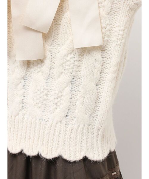 merry jenny(メリージェニー)の「ribbon ribbon knit(ニット/セーター・レディース・カーキ/アイボリー/グレー・FREE)」の22枚目の写真