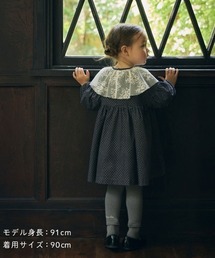 10mois（ディモワ）の「【10mois(ディモワ)】ドットLace襟ドレス 80・90・100cm（ドレス）」