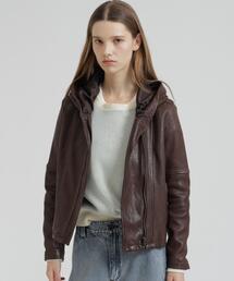 SHEEP HOOD LEATHER JACKET