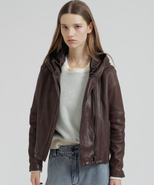 SHEEP HOOD LEATHER JACKET（ライダースジャケット）｜AVIREX