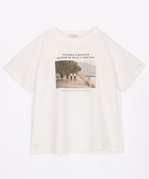 FREAK'S STORE(フリークスストア)の「フォト ロゴTシャツ/グラフィックTシャツ(Tシャツ/カットソー・レディース・チャコールグレー/ベージュ/オフホワイト・フリ-)」の12枚目の写真