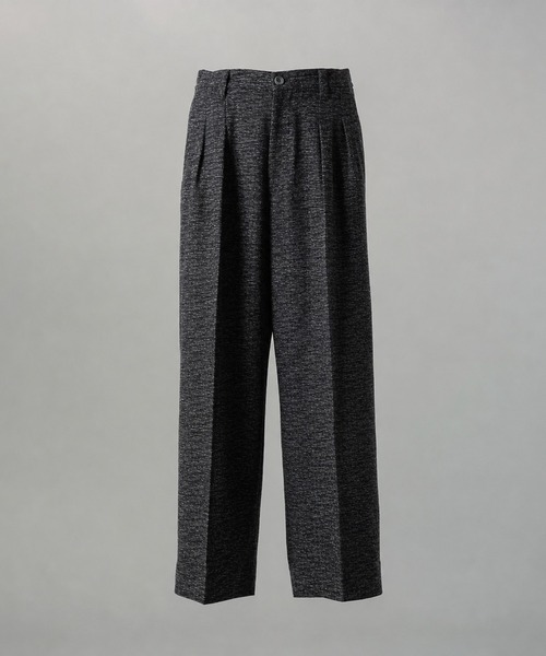 MAISON SPECIAL(メゾンスペシャル)の「《UNISEX》【Italian Dead Stock Fabric】Two-Tuck Prime-Wide Trousers/【イタリアンデッドストックファブリック】2タックプライムワイドスラックス【MAISON SPECIAL/メゾンスペシャル】■セットアップ対応■(スラックス・メンズ・ブラウン/ベージュ/ブラック/ダークネイビー/グレイッシュベージュ/グレー・1/0/2)」の2枚目の写真