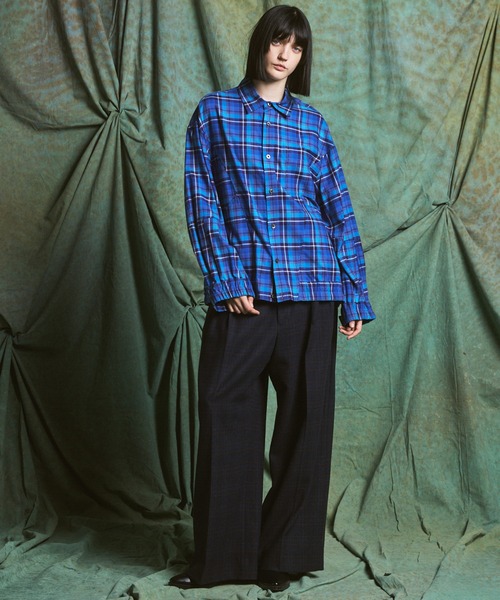 MAISON SPECIAL(メゾンスペシャル)の「《UNISEX》【Italian Dead Stock Fabric】Two-Tuck Prime-Wide Trousers/【イタリアンデッドストックファブリック】2タックプライムワイドスラックス【MAISON SPECIAL/メゾンスペシャル】■セットアップ対応■(スラックス・メンズ・ブラウン/ベージュ/ブラック/ダークネイビー/グレイッシュベージュ/グレー・1/0/2)」の9枚目の写真