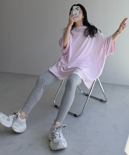 wee9s(ウィークス)の「daily rib leggings(その他パンツ・レディース・グレー/ブラック・size1/size2)」の1枚目の写真