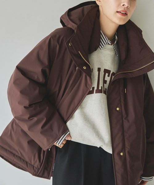 Spick & Span(スピックアンドスパン)の「《追加》2WAY撥水ダウンハーフコート(ダウンジャケット/コート・レディース・ホワイト/ブラック/マルチ/ブラウン系その他・34/36/38)」の3枚目の写真