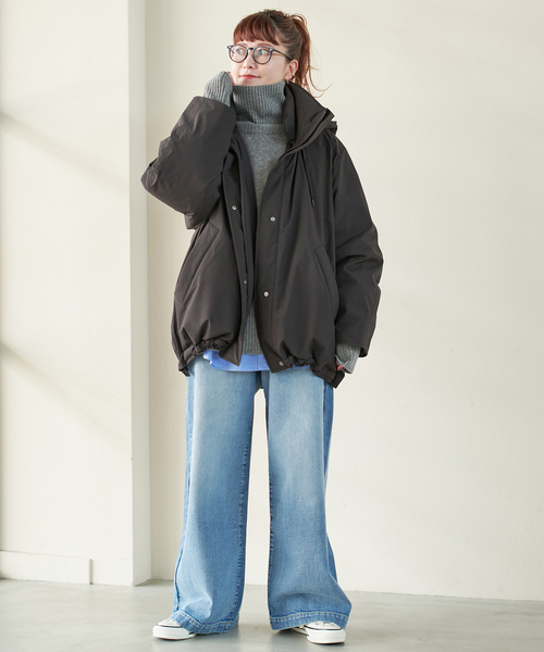 Spick & Span(スピックアンドスパン)の「《追加》2WAY撥水ダウンハーフコート(ダウンジャケット/コート・レディース・ホワイト/ブラック/マルチ/ブラウン系その他・34/36/38)」の5枚目の写真