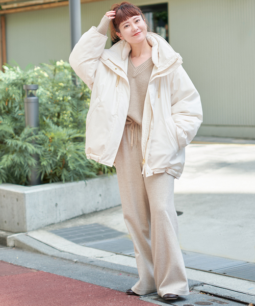 Spick & Span(スピックアンドスパン)の「《追加》2WAY撥水ダウンハーフコート(ダウンジャケット/コート・レディース・ホワイト/ブラック/マルチ/ブラウン系その他・34/36/38)」の6枚目の写真