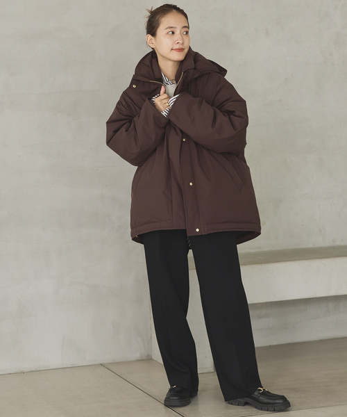 Spick & Span(スピックアンドスパン)の「《追加》2WAY撥水ダウンハーフコート(ダウンジャケット/コート・レディース・ホワイト/ブラック/マルチ/ブラウン系その他・34/36/38)」の7枚目の写真