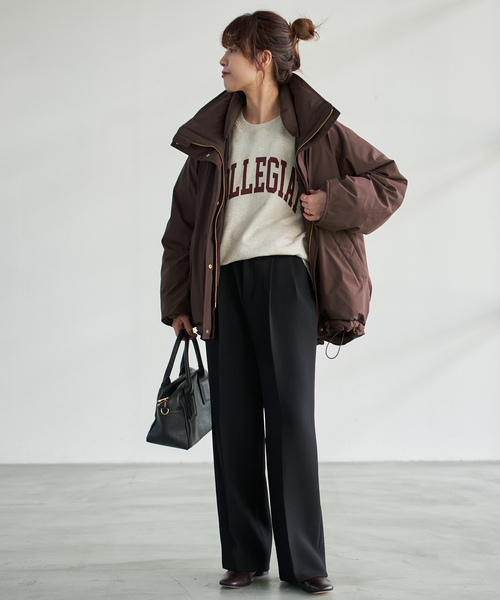 Spick & Span(スピックアンドスパン)の「《追加》2WAY撥水ダウンハーフコート(ダウンジャケット/コート・レディース・ホワイト/ブラック/マルチ/ブラウン系その他・34/36/38)」の8枚目の写真