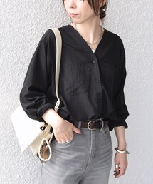 SHIPS Colors（シップス カラーズ）の「SHIPS Colors:〈手洗い可能〉ワッシャー Vネック ポケット シャツ 2（シャツ/ブラウス）」