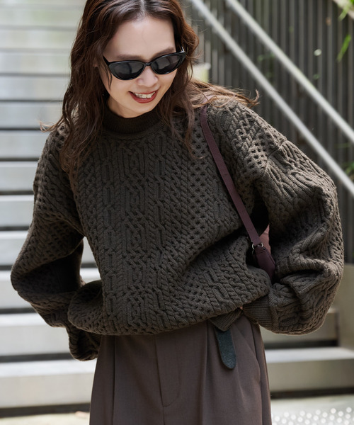 OUTDOOR PRODUCTS（アウトドアプロダクツ）の「FISHERMAN’S SWEATER（ニット/セーター・レディース・ブラウン/アイボリー・FREE）」の15枚目の写真