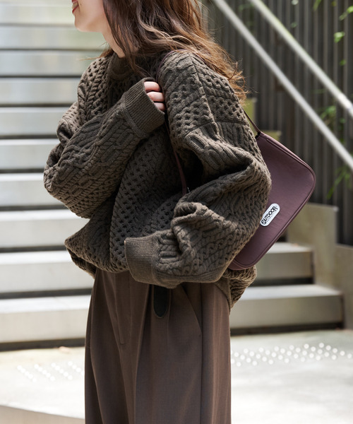 OUTDOOR PRODUCTS（アウトドアプロダクツ）の「FISHERMAN’S SWEATER（ニット/セーター・レディース・ブラウン/アイボリー・FREE）」の16枚目の写真