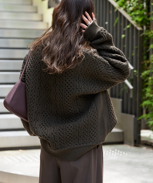 OUTDOOR PRODUCTS（アウトドアプロダクツ）の「FISHERMAN’S SWEATER（ニット/セーター・レディース・ブラウン/アイボリー・FREE）」の19枚目の写真