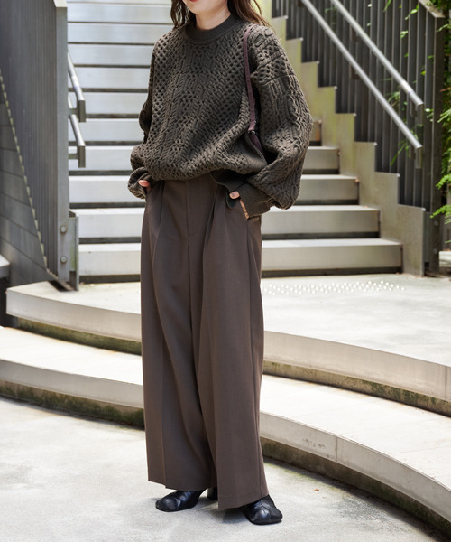 OUTDOOR PRODUCTS（アウトドアプロダクツ）の「FISHERMAN’S SWEATER（ニット/セーター・レディース・ブラウン/アイボリー・FREE）」の21枚目の写真