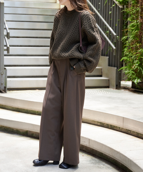 OUTDOOR PRODUCTS（アウトドアプロダクツ）の「FISHERMAN’S SWEATER（ニット/セーター・レディース・ブラウン/アイボリー・FREE）」の22枚目の写真
