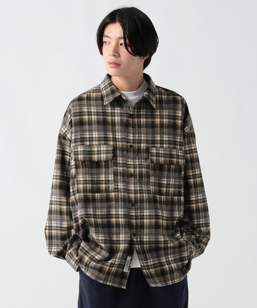 GEORGE'S(ジョージズ)の「ネルチェックシャツ(シャツ/ブラウス・メンズ・レッド/ブラウン・MEDIUM/LARGE)」の2枚目の写真