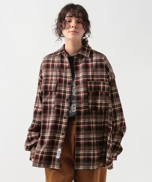 GEORGE'S(ジョージズ)の「ネルチェックシャツ(シャツ/ブラウス・メンズ・レッド/ブラウン・MEDIUM/LARGE)」の1枚目の写真