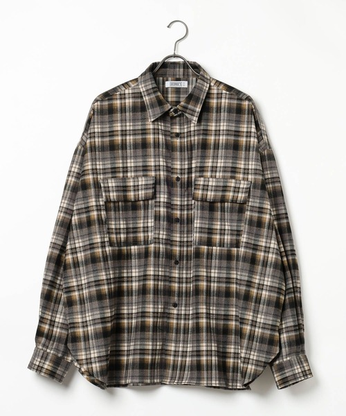 GEORGE'S(ジョージズ)の「ネルチェックシャツ(シャツ/ブラウス・メンズ・レッド/ブラウン・MEDIUM/LARGE)」の3枚目の写真