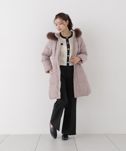 PROPORTION BODY DRESSING(プロポーションボディドレッシング)の「ベルト付ダウン / 1216252102(ダウンジャケット/コート・レディース・ブラック/ホワイト系その他/ブラウン系その他・MEDIUM/SMALL/P/S)」の5枚目の写真